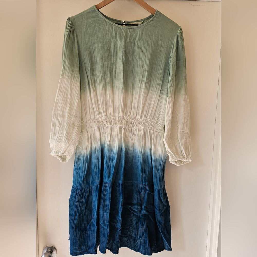 🩷 Universal Thread Ombre Teal and Blue Dress Size L